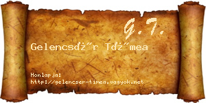 Gelencsér Tímea névjegykártya